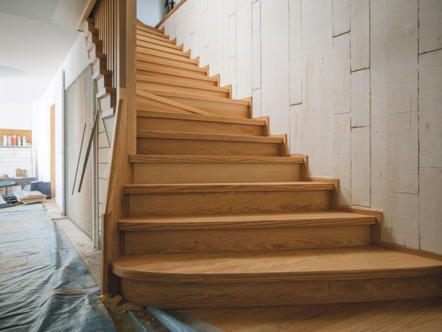 Przykład odnowionych schodów w stylu DIY