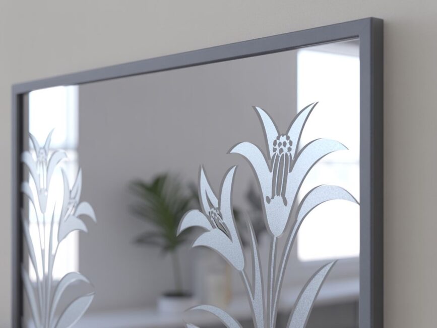 lustro z matowym wzorem